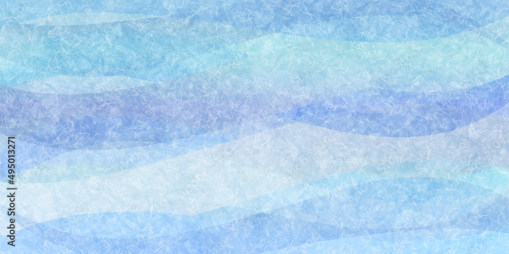 Fototapeta premium 和紙 青 波 背景