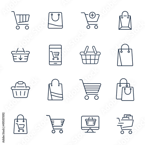 Shopping Cart icons set . Shopping Cart pack symbol vector elements for infographic web