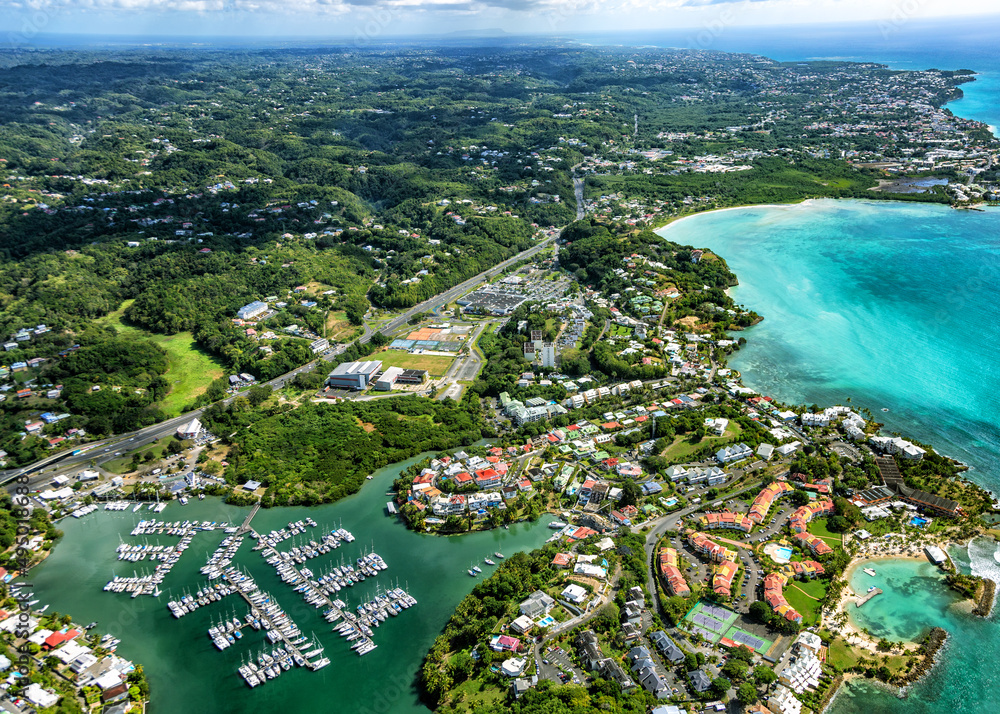 Aerial view of Marina Bas-du-Fort, Pointe-à-Pitre, Grande-Terre, Guadeloupe,  Lesser Antilles, Caribbean. Stock Photo | Adobe Stock