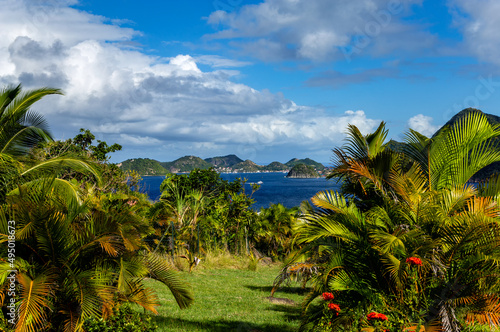 Quadro su tela Island Terre-de-Haut, Iles des Saintes, Les Saintes, Guadeloupe, Lesser Antilles, Caribbean
