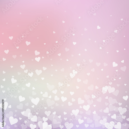 White heart love confettis. Valentine's day gradie