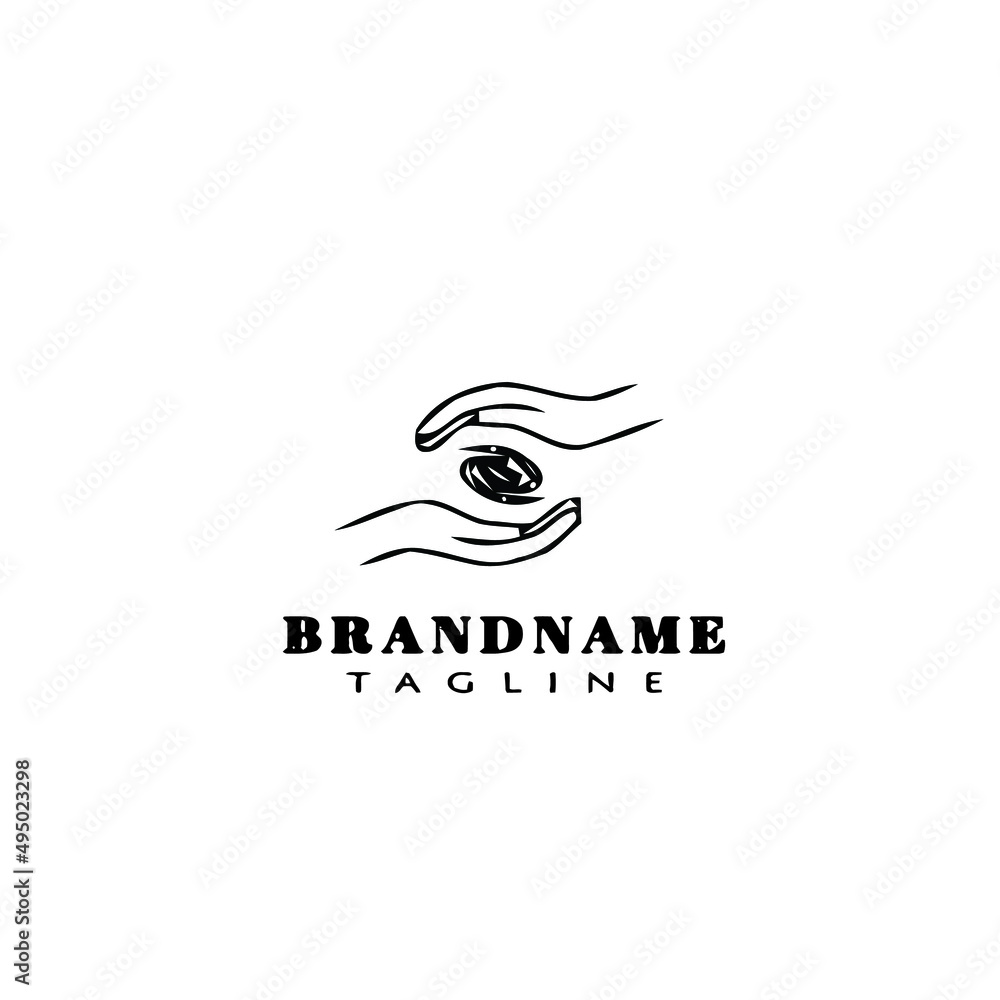 Fototapeta premium healing hand logo cartoon icon design template black isolated vector illustration