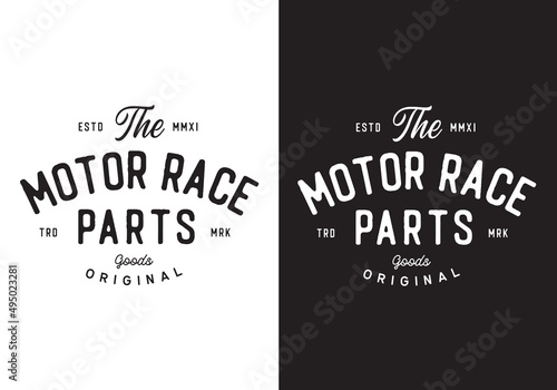 Typography Logo Motor Race Parts Vector Illustration Template Good for Any Industry