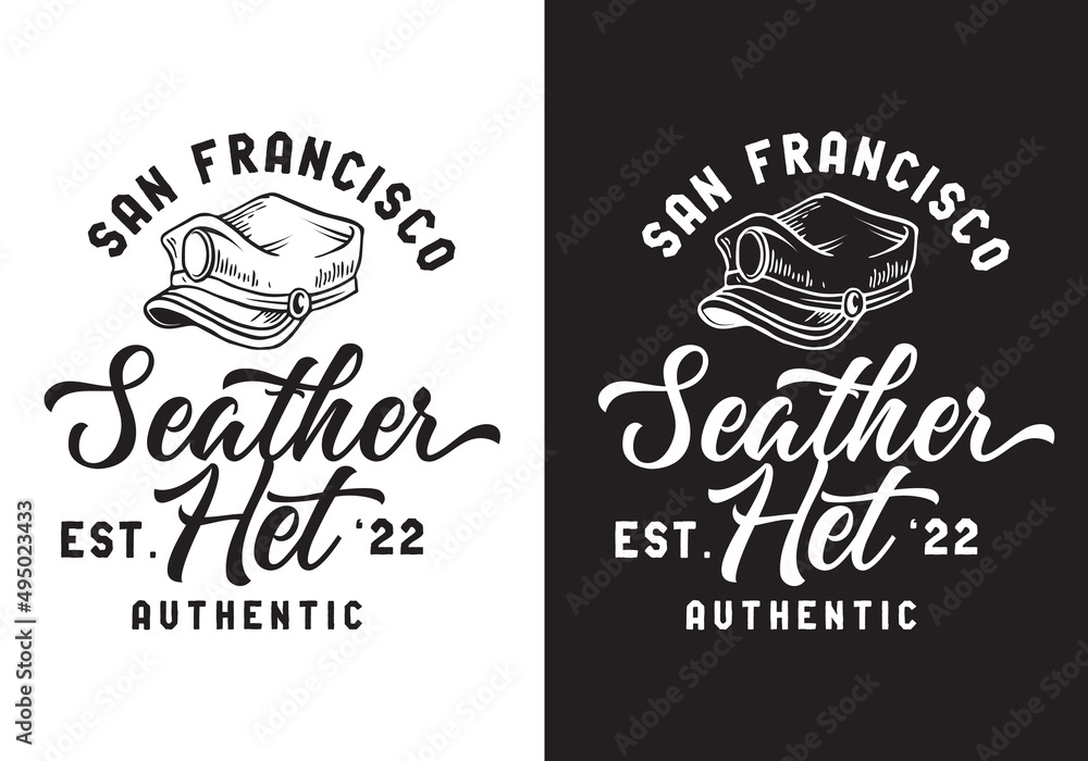 Typography Logo Leather Hat Vector Illustration Template Good for Any Industry Typography Logo Leather Hat Vector Illustration Template Good for Any Industry