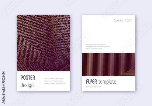 Minimalistic cover design template set. Gold abstr