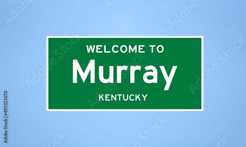 Murray, Kentucky city limit sign. Town sign from the USA. photo