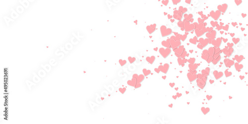 Pink heart love confettis. Valentine's day explosi