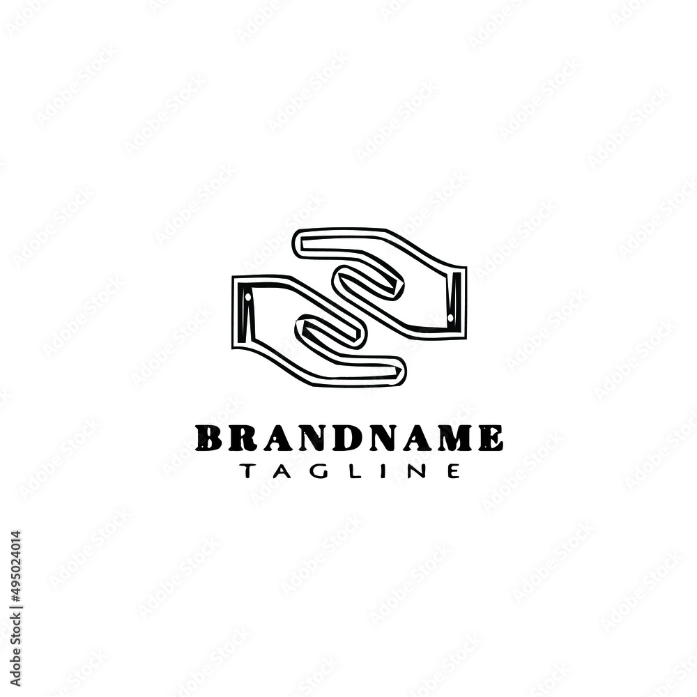 Fototapeta premium healing hand logo cartoon icon design template black isolated vector illustration
