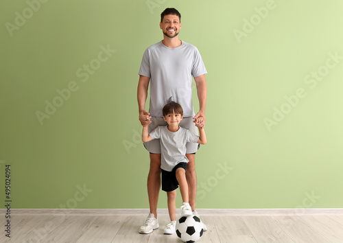 Little boy with soccer ball...