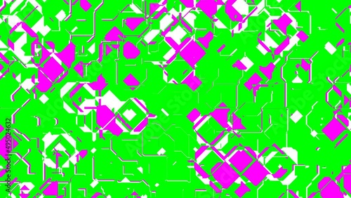 VJ シンプル アブストラクト タイル 四角 ピンク グリーンバック [ループ対応] [別Verあり]