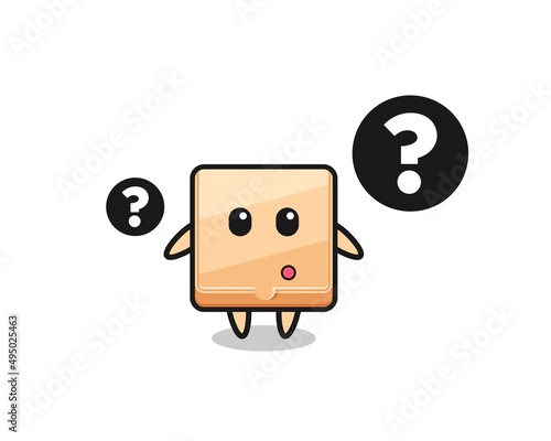 Cartoon Illustration of pizza box with the question mark