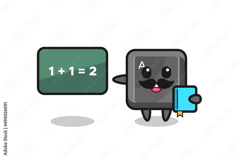 Illustration of keyboard button character as a teacher