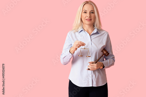 Mature female judge with ju...