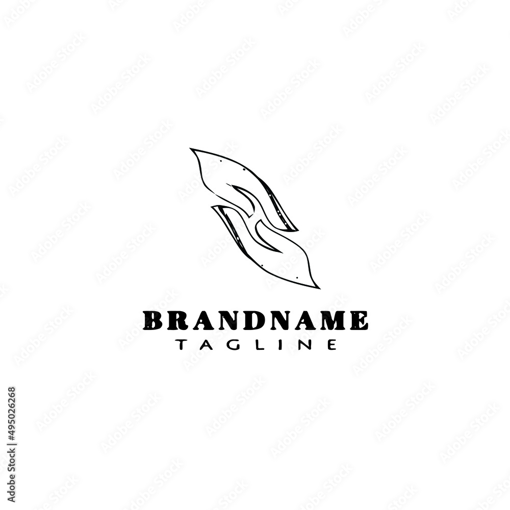 Obraz premium healing hand logo cartoon icon design template black isolated vector illustration
