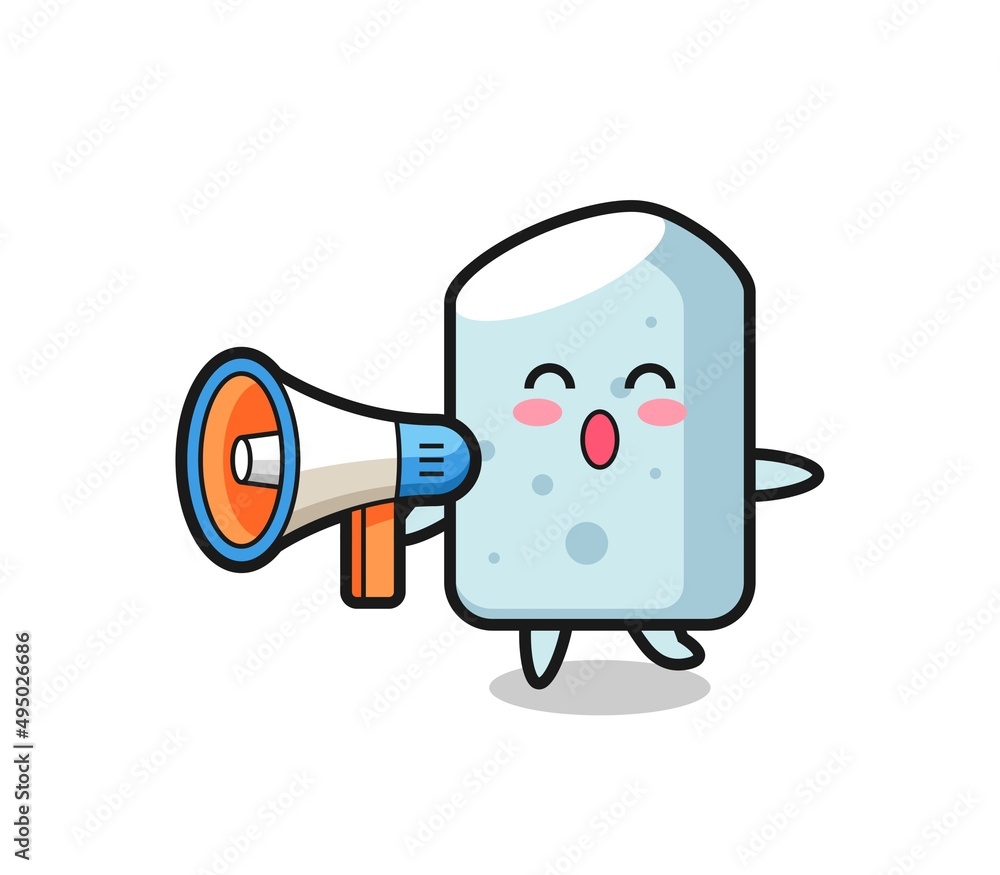 Fototapeta premium chalk character illustration holding a megaphone