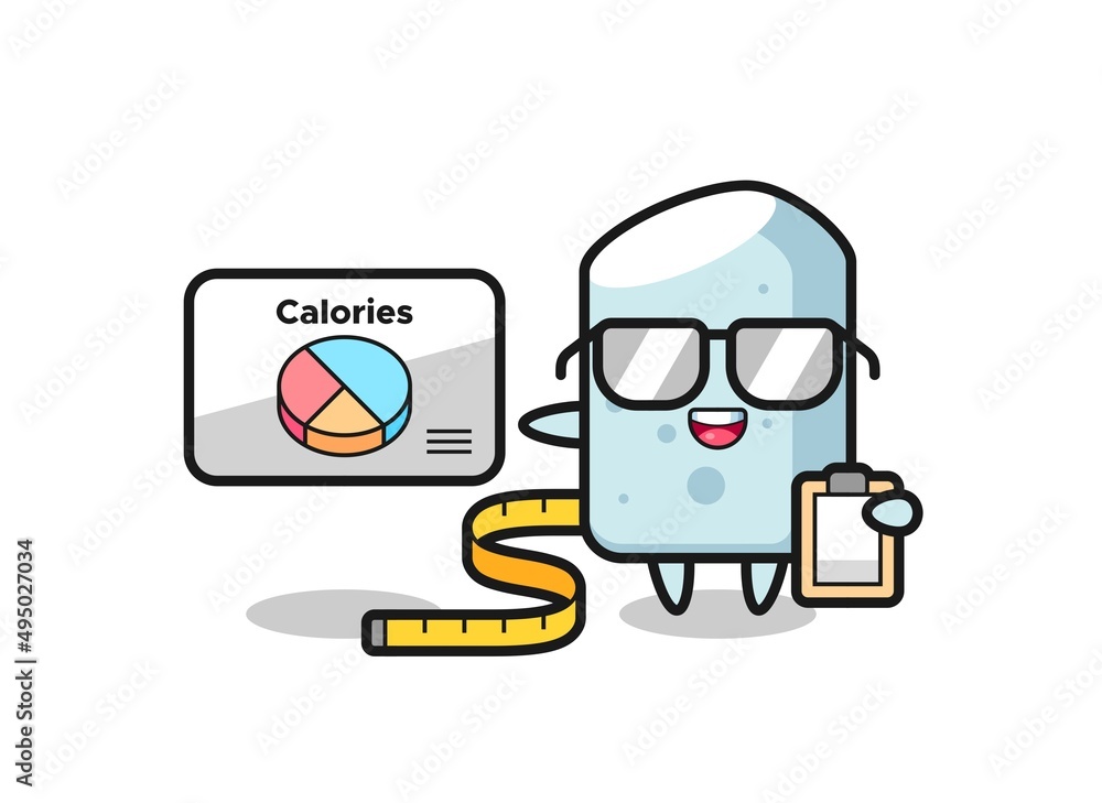 Illustration of chalk mascot as a dietitian