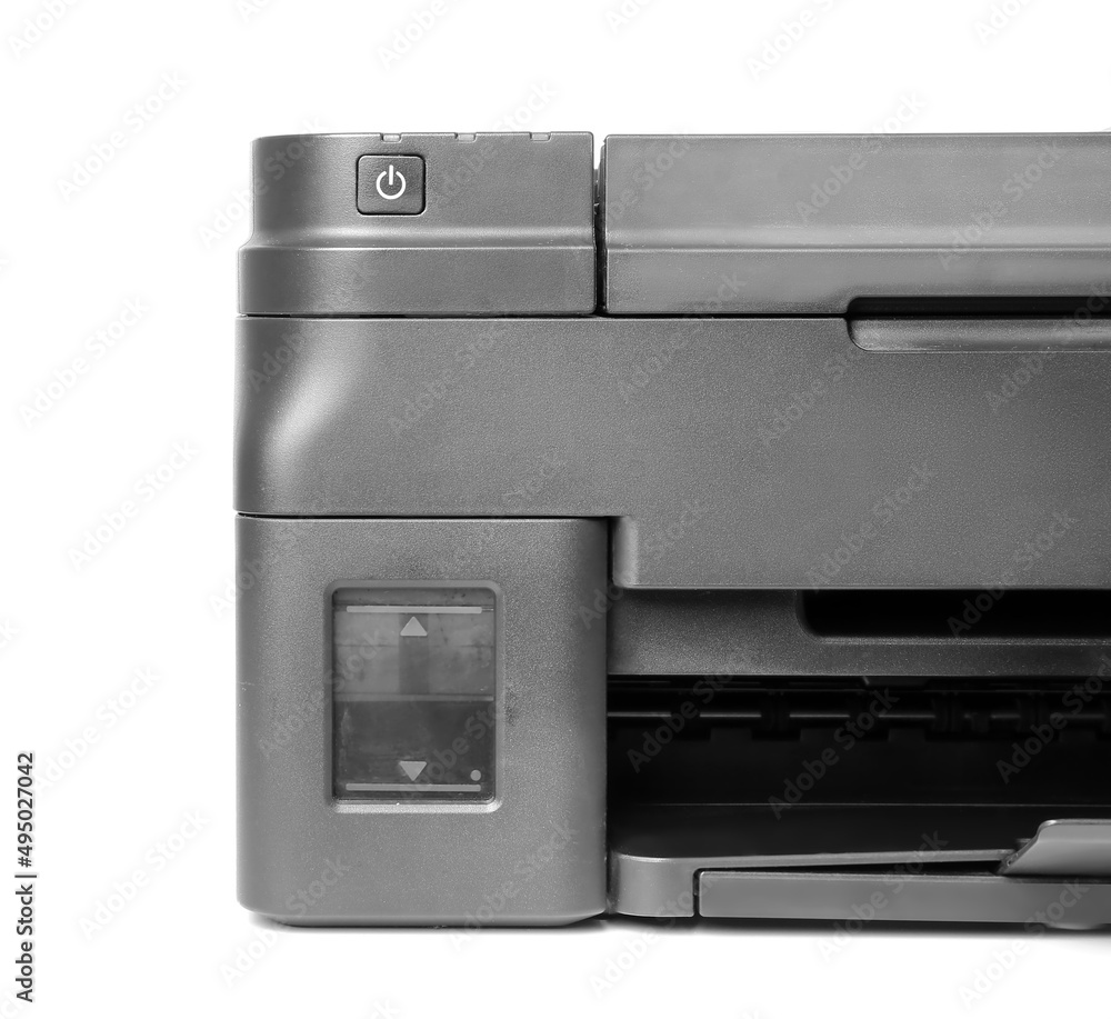 Printer isolated on white background, closeup Printer isolated on white background, closeup