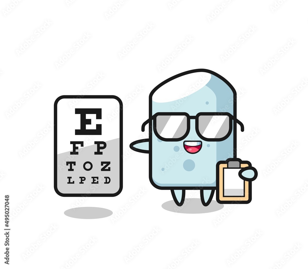 Illustration of chalk mascot as an ophthalmology