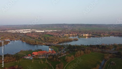 Best View of Caldecott Lake of England (caldecotte lake) drone footage photo