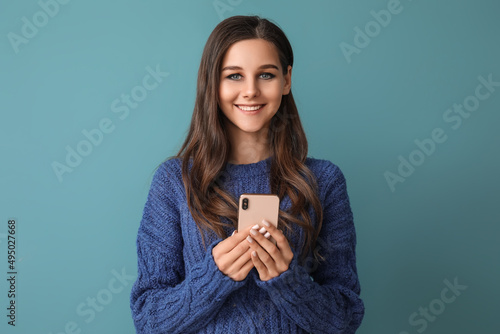Beautiful young woman with ...