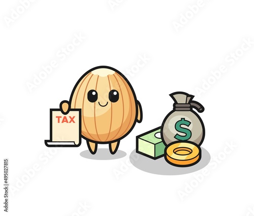 Character cartoon of almond as a accountant
