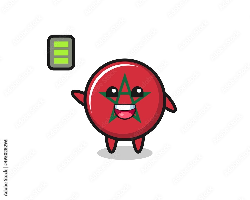 morocco flag mascot character with energetic gesture morocco flag mascot character with energetic gesture