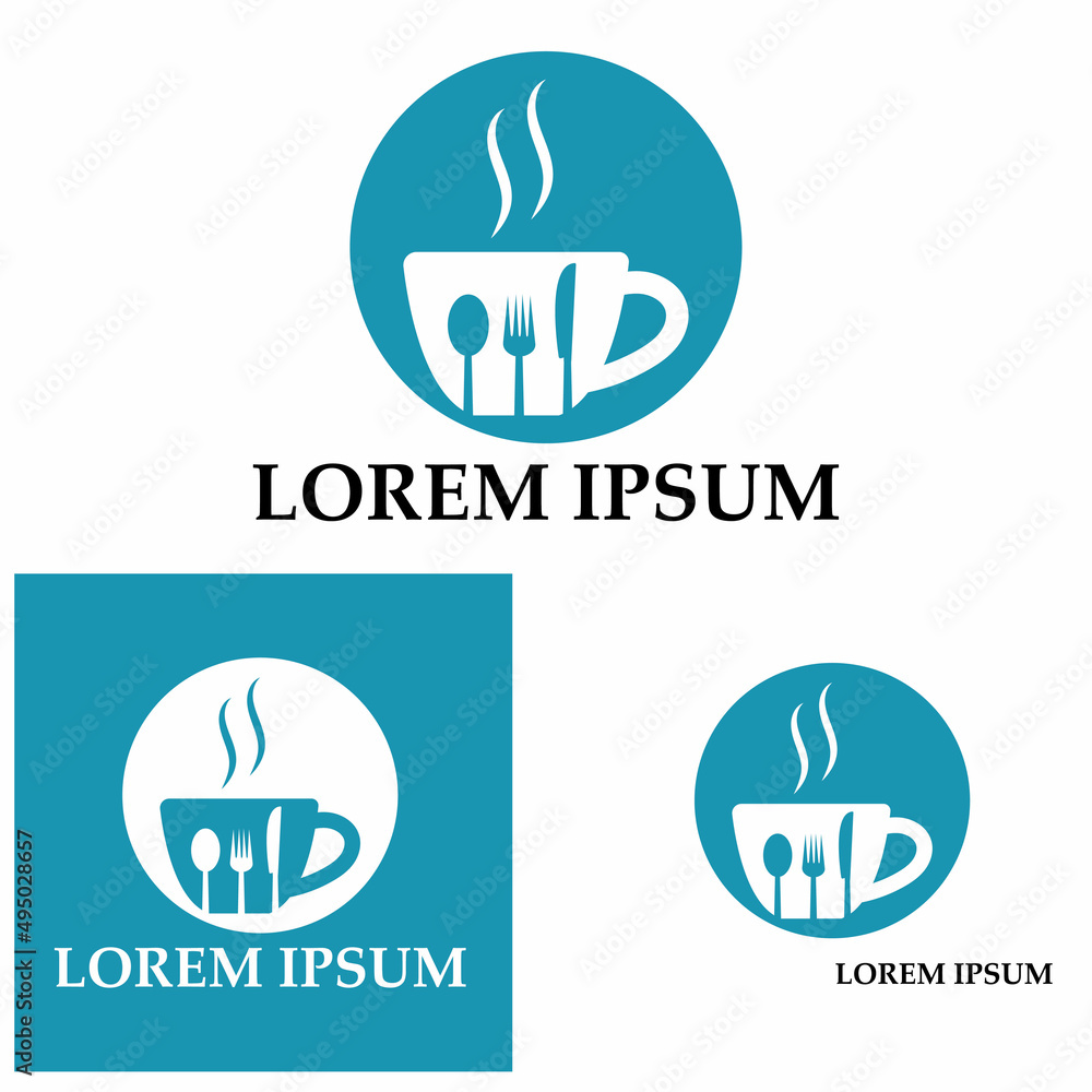 Obraz premium fork and spoon restaurant logo vector template