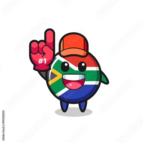 south africa illustration cartoon with number 1 fans glove
