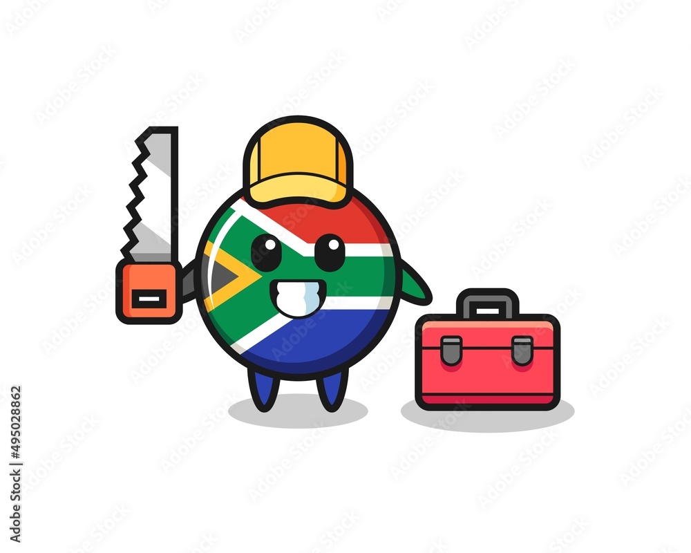 Illustration of south africa character as a woodworker