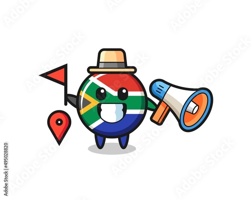 Character cartoon of south africa as a tour guide