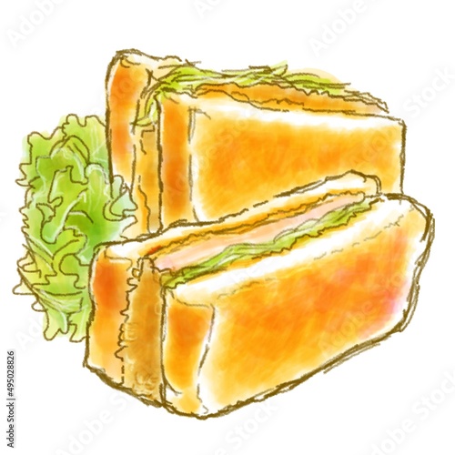カツサンド（Katsu sand)(Japanese style cutlet sandwiches)