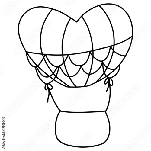 heart balloon hand-drawnline art illustration for web, wedsite, application, presentation, Graphics design, branding, etc.