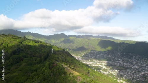 Tantalus Mountain Lookout and Manoa Valley on Oahu, Hawaii photo