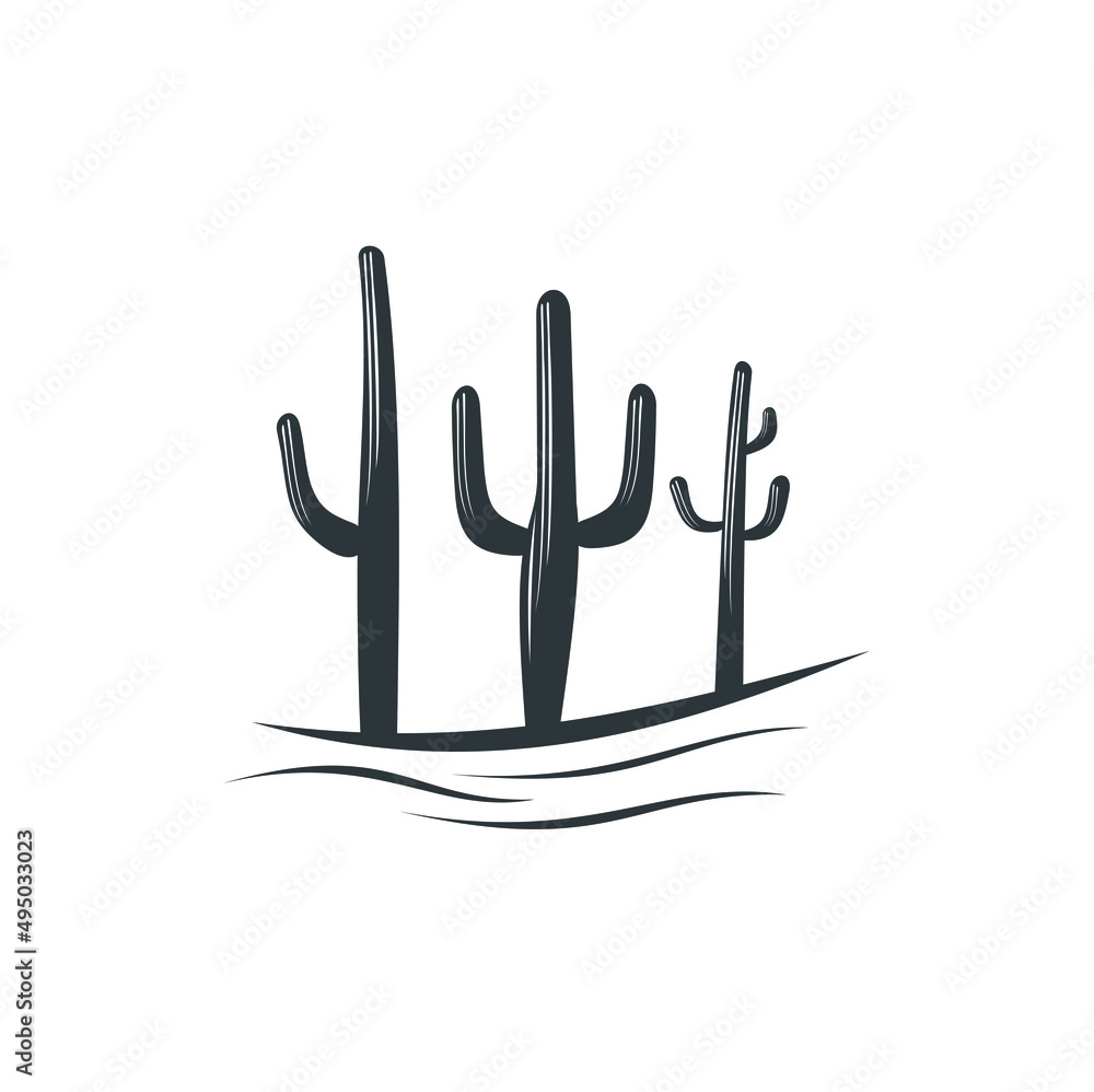 Obraz premium illustration of cactus tree, vector art.