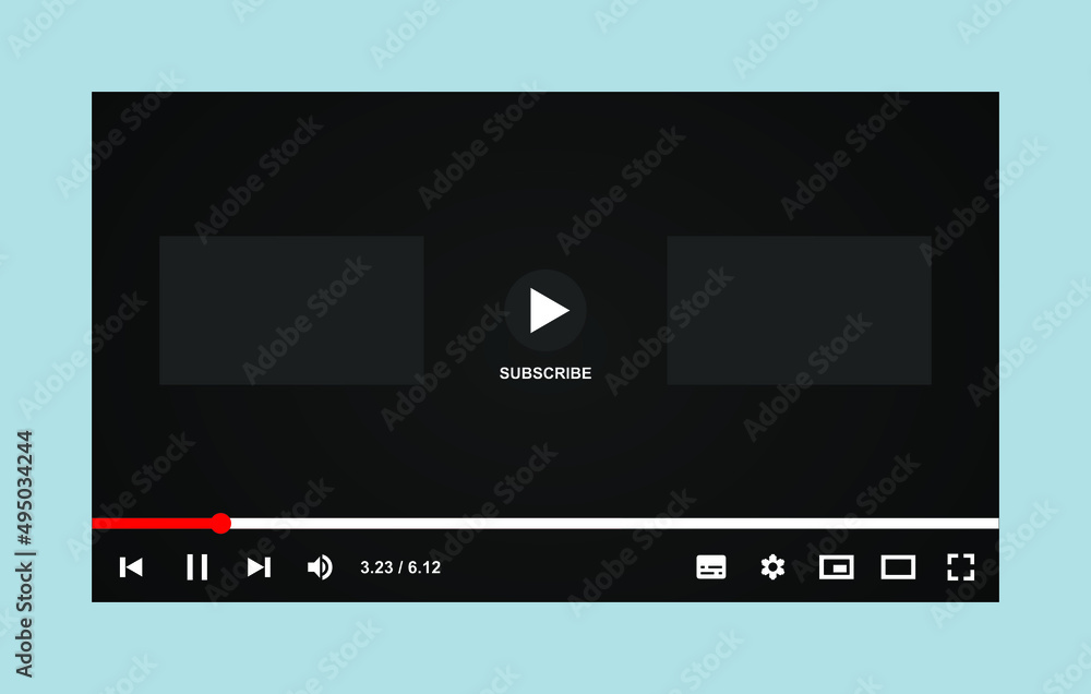 Social media concept. Online media player templates Social media concept. Online media player templates