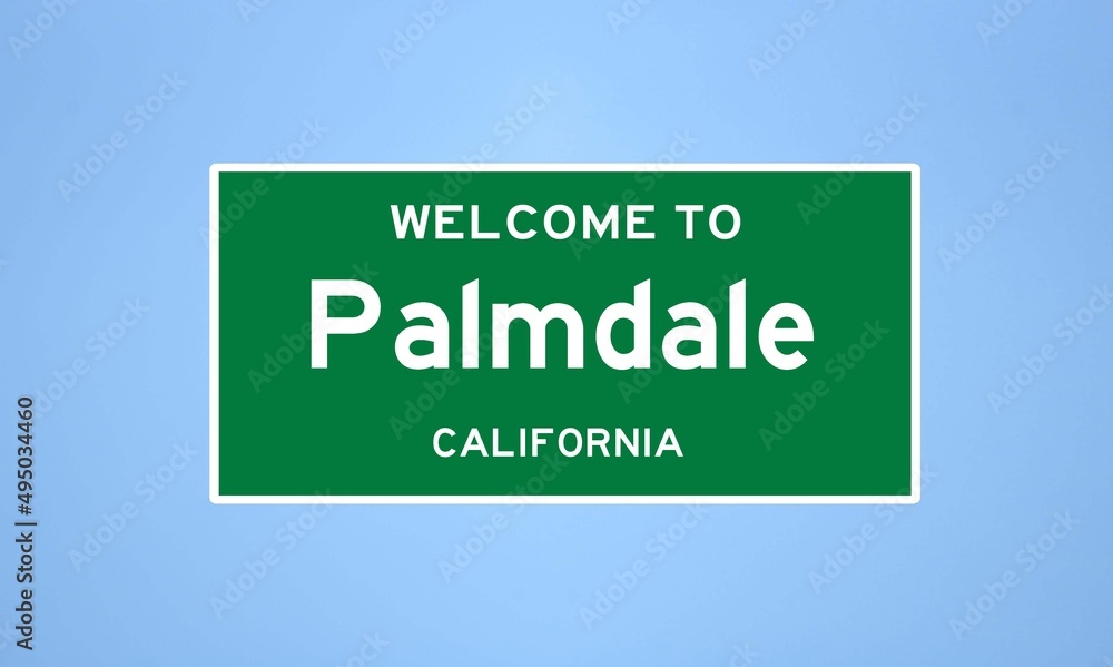 Palmdale, California city limit sign. Town sign from the USA.