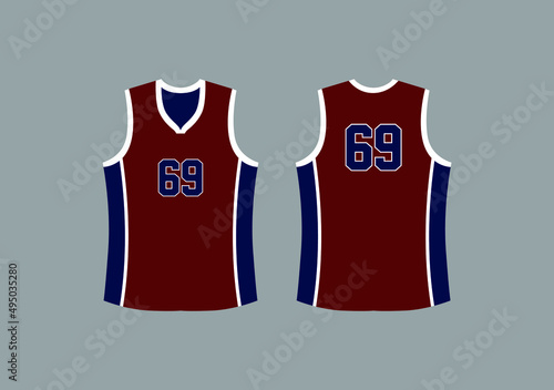 jersey for basketball uniform or costume vector design