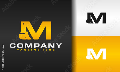 letter M excavator logo