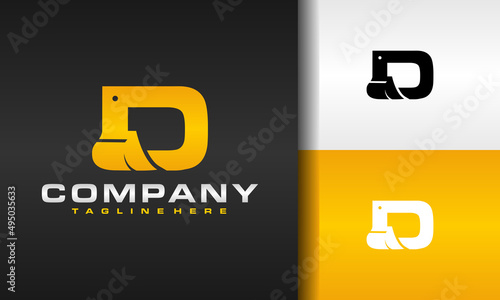 letter D excavator logo