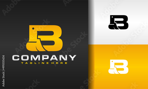 letter B excavator logo