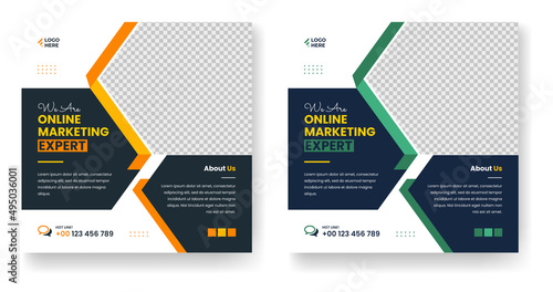 Corporate Digital marketing Banner post promotion and corporate social media post template