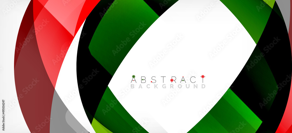 Geometric abstract background. Circle created with overlapping color shapes. Vector Illustration For Wallpaper, Banner, Background, Landing Page Geometric abstract background. Circle created with overlapping color shapes. Vector Illustration For Wallpaper, Banner, Background, Landing Page