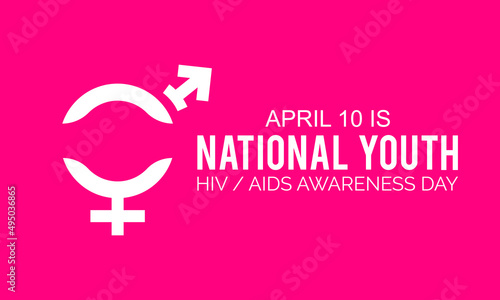 National Youth HIV / AIDS Awareness Day. Health awareness template for banner, card, poster, background.