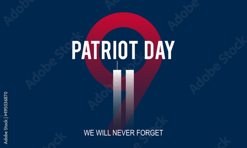 Patriot Day. Memory of September 11 9/11 USA. Vector template for banner, card, poster, background.