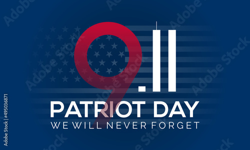 Patriot Day. Memory of September 11 9/11 USA. Vector template for banner, card, poster, background.