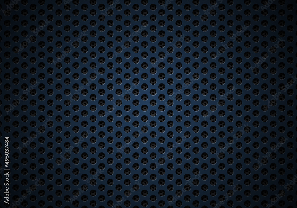 Naklejka premium Perforated metal background pattern ( dark blue )