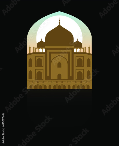 Ramadhan kareem islamic background with mosque. Month of fasting for Muslims. For greeting card posters, banners etc.