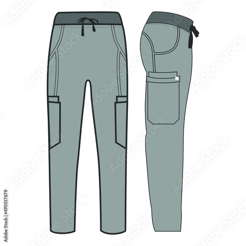 Vector design of medical clothing or scrubs with pants