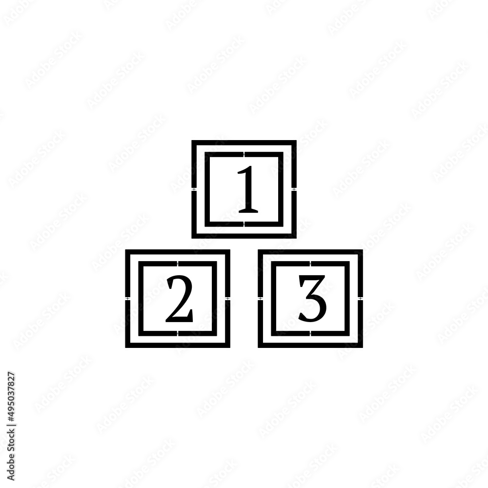 box figure icon to complement the photo with additional numbers 1, 2 and 3 on a white background box figure icon to complement the photo with additional numbers 1, 2 and 3 on a white background