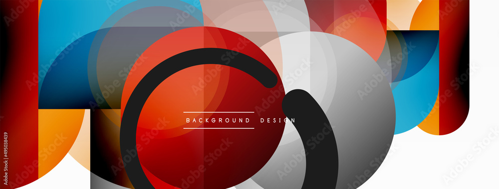 Round triangle shapes lines and circles. Geometric vector illustration for wallpaper banner background or landing page Round triangle shapes lines and circles. Geometric vector illustration for wallpaper banner background or landing page